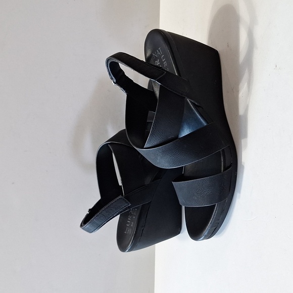 Naturalizer (NEW) Black Palmer Wedge Comfort Strappy Platform Sandal Size 9.5 - Picture 11 of 14